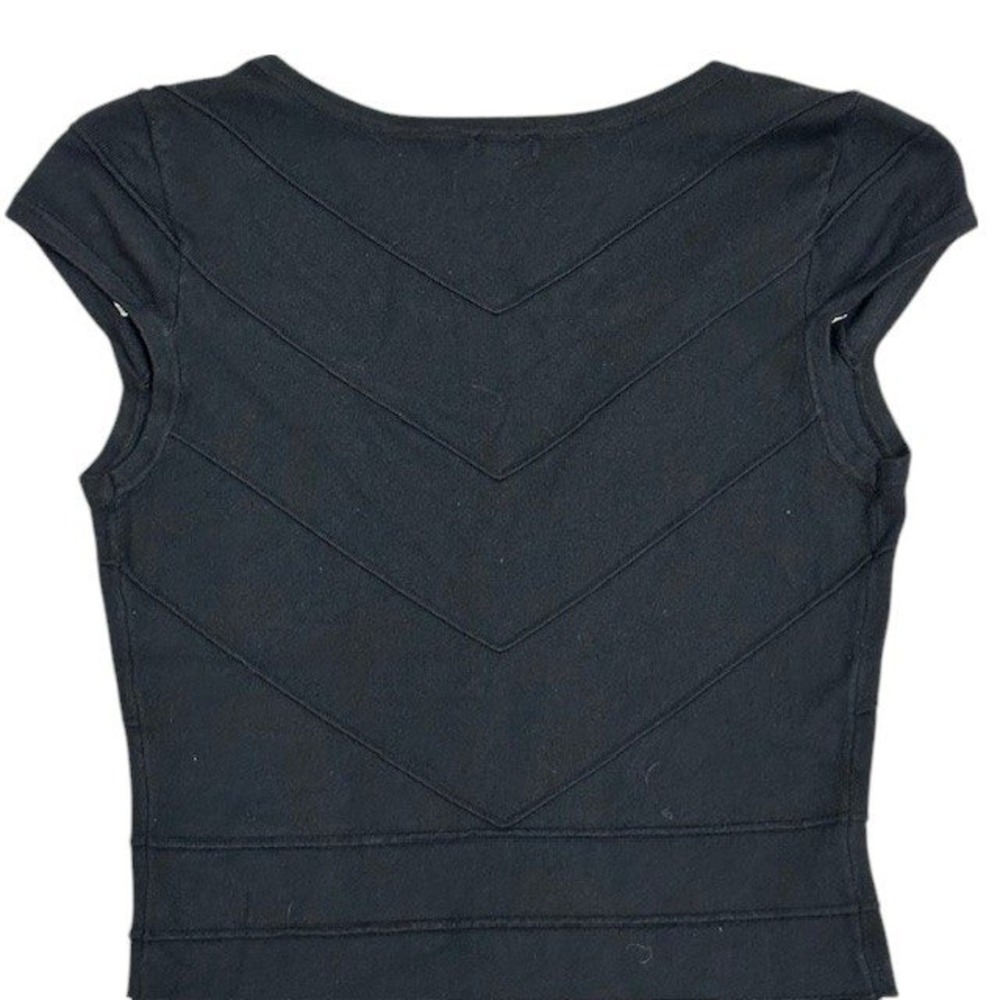 Guess Bodycon Dress Bandage Mini Full Zip Sleeveless Black Size Med - Picture 9 of 14